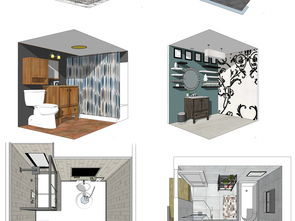 衛具、水具、潔具衛生間浴室SU模型設計圖下載